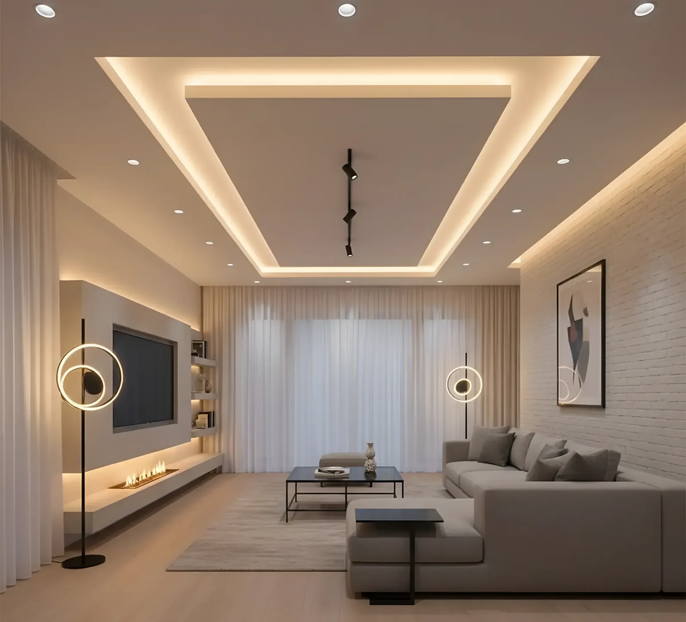 Smart lighting and electrical system in a living room