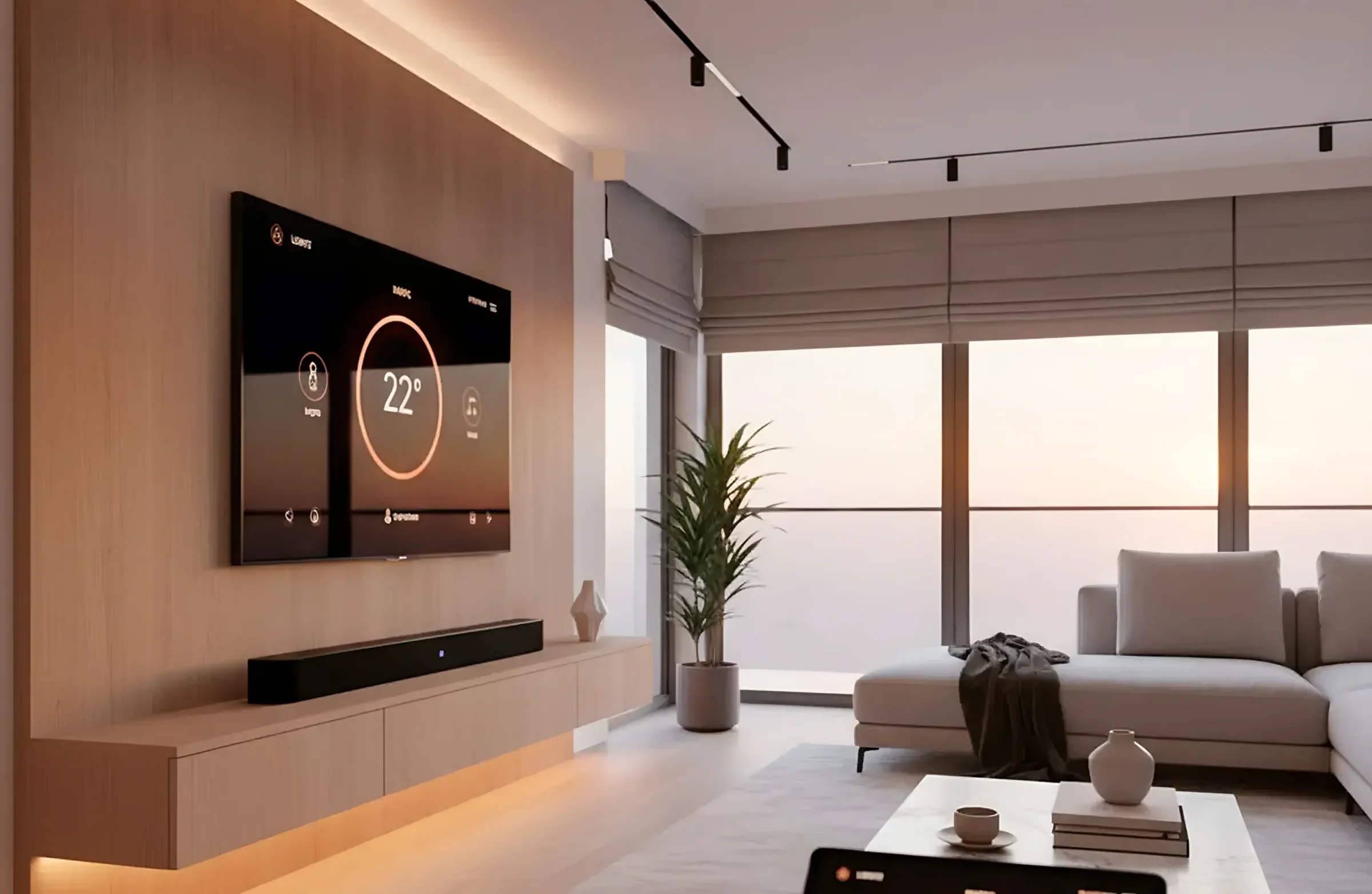Smart home automation system in a modern living space